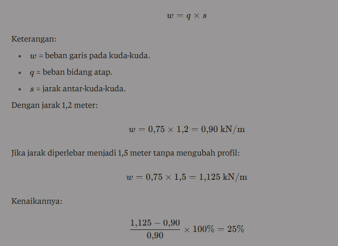 Menentukan Jarak Kuda Kuda baja ringan