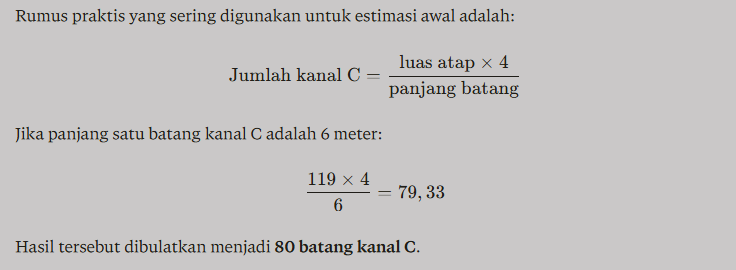 Cara Menghitung Kebutuhan Kanal C