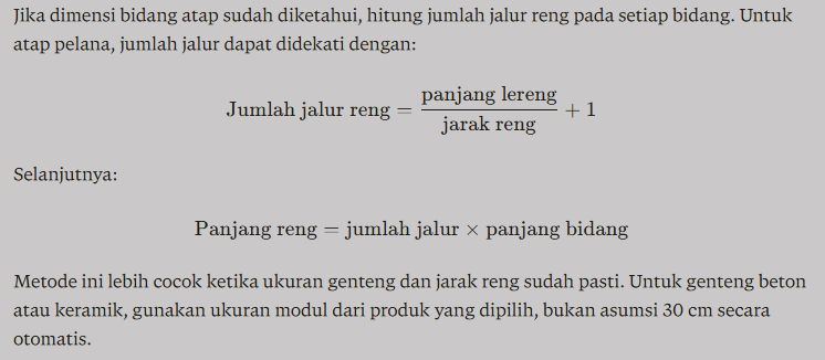 Menghitung jalur reng