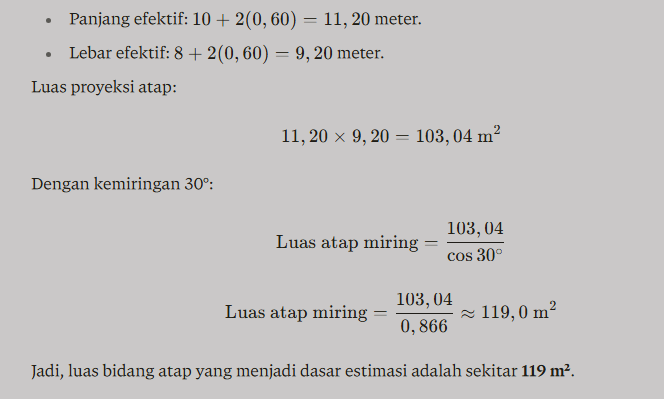 ukuran bangunan kebutuhan baja ringan